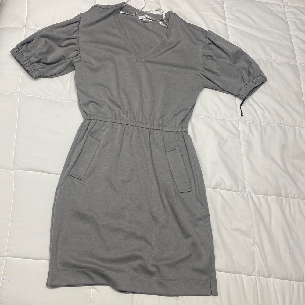 Calvin Klein Charcoal Asymmetrical Dress
